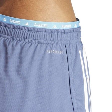 Women Own The Run 3-Stripes 2-In-1 Shorts, Blue, A701_ONE, large image number 5
