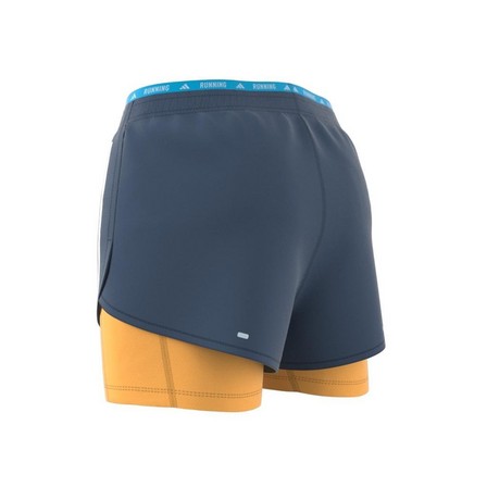Women Own The Run 3-Stripes 2-In-1 Shorts, Blue, A701_ONE, large image number 7