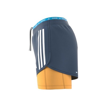 Women Own The Run 3-Stripes 2-In-1 Shorts, Blue, A701_ONE, large image number 10
