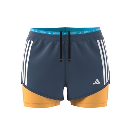 Women Own The Run 3-Stripes 2-In-1 Shorts, Blue, A701_ONE, large image number 14