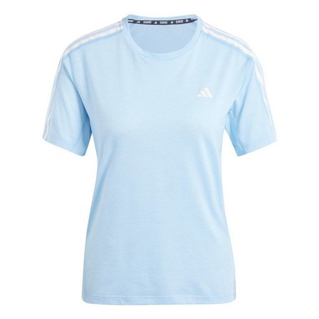 Women Own The Run 3-Stripes T-Shirt, Blue, A701_ONE, large image number 1