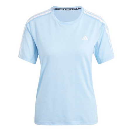 Women Own The Run 3-Stripes T-Shirt, Blue, A701_ONE, large image number 2