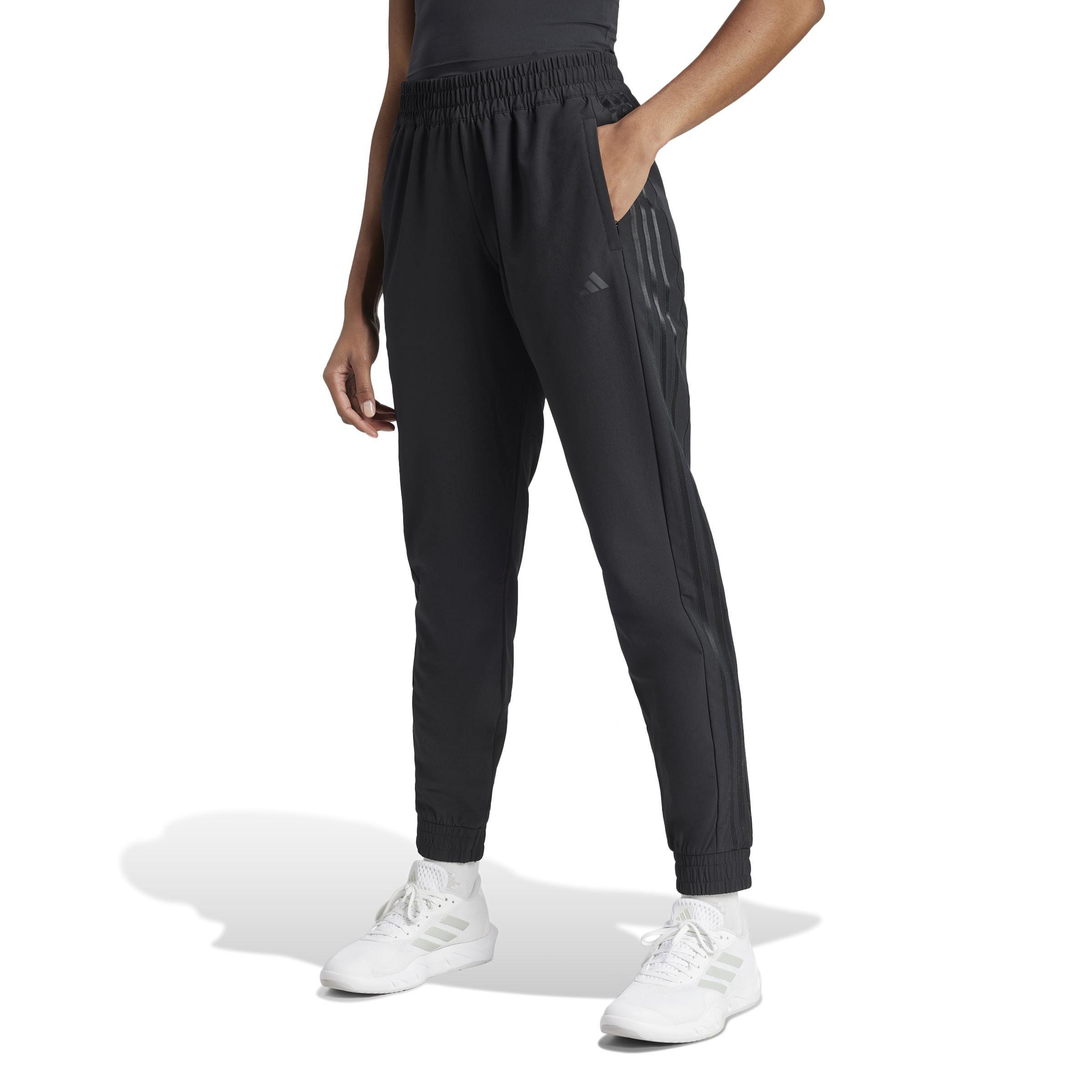 Women Pacer All Gym 3-Stripes Woven Mid-Rise Joggers, Multicolour, A701_ONE, large image number 5