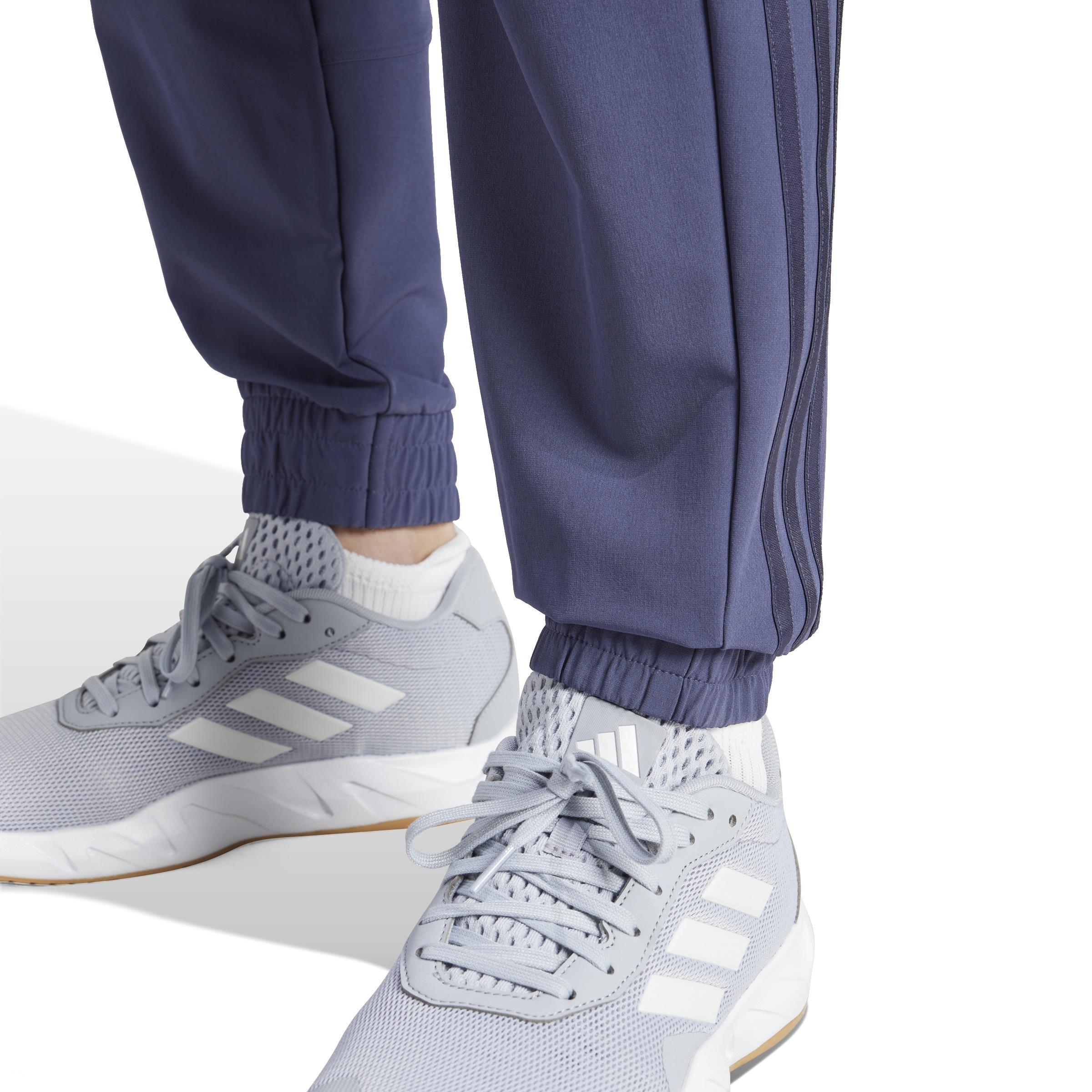 Pacer All Gym 3-Stripes Woven Mid-Rise Joggers, Blue, A701_ONE, large image number 3