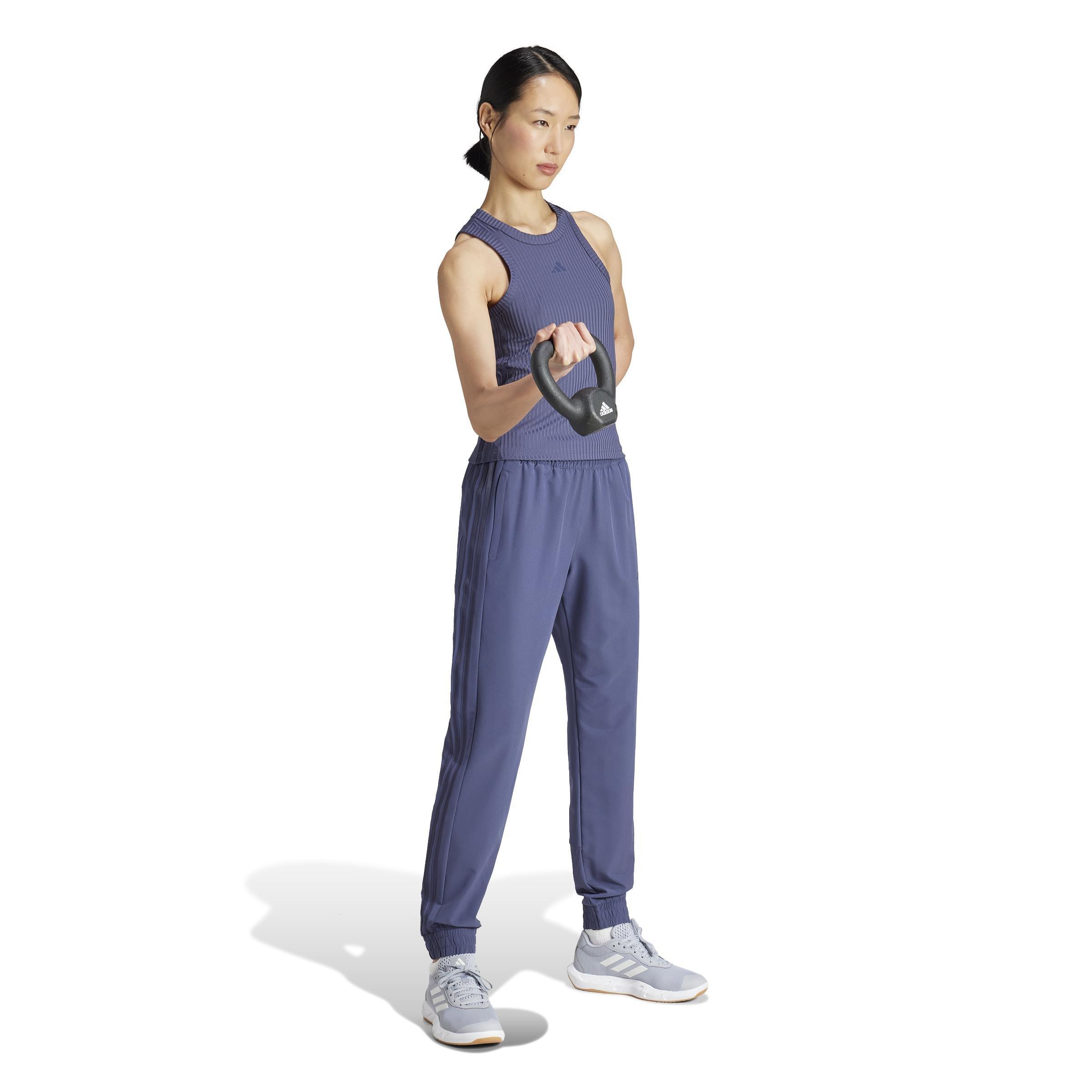 Pacer All Gym 3-Stripes Woven Mid-Rise Joggers, Blue, A701_ONE, large image number 12