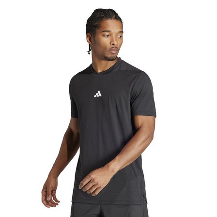 Men Designed For Training Workout T-Shirt, Black, A701_ONE, large image number 1