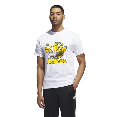 Men Collegiate Stacked Trefoil T-Shirt, White, A701_ONE, large image number 9