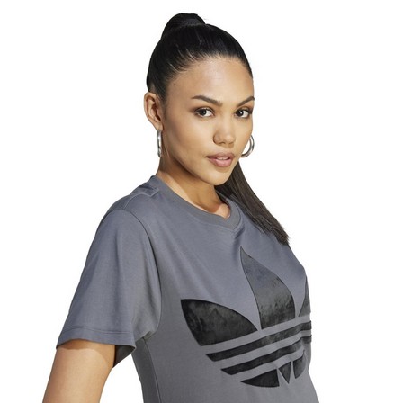 Women Large Trefoil T-Shirt, Grey, A701_ONE, large image number 2