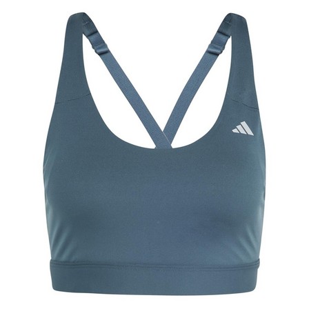 Women Ultimateadidas Run Medium-Support Bra, Green, A701_ONE, large image number 1