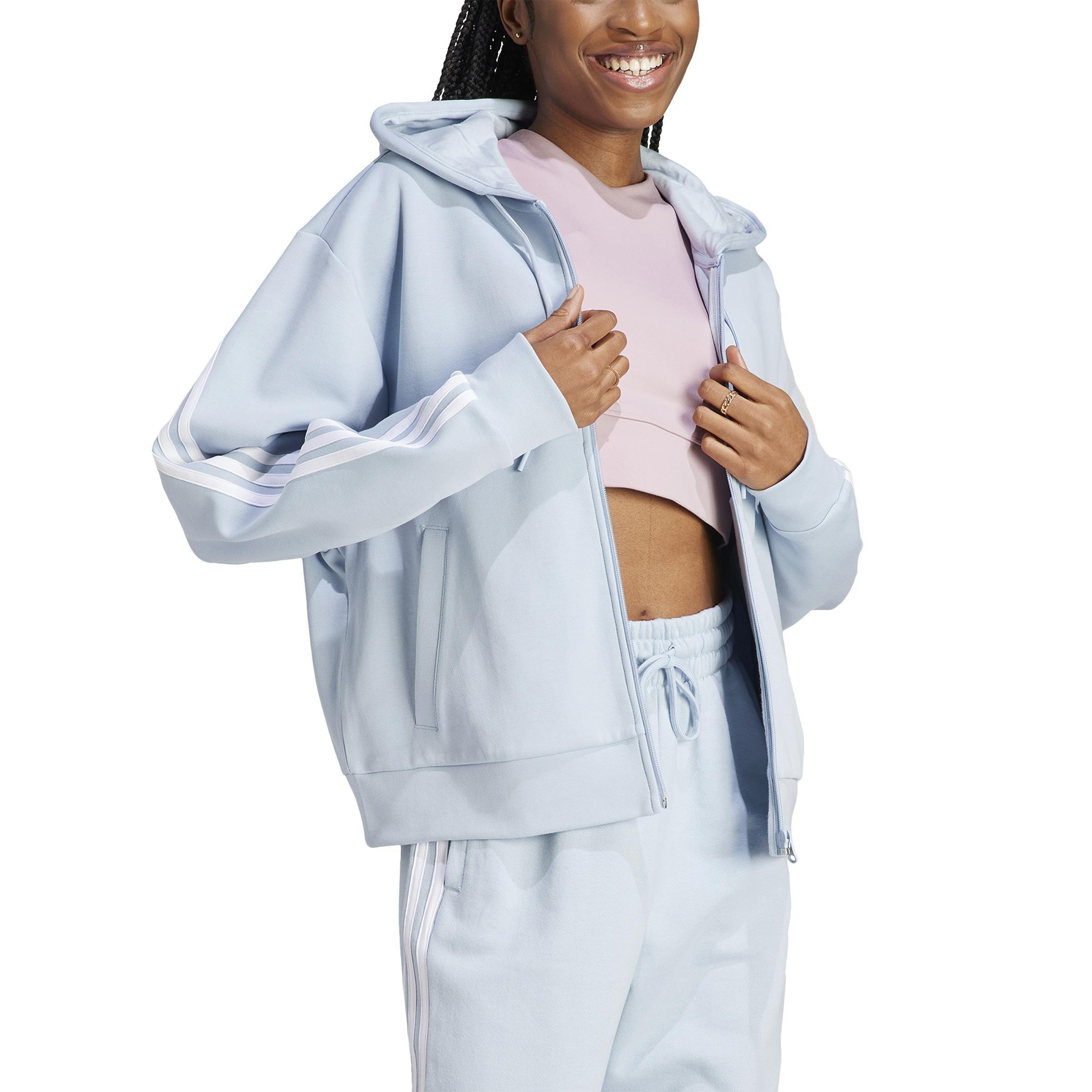 Women Future Icons 3-Stripes Full-Zip Hoodie, Blue, A701_ONE, large image number 1