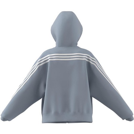 Women Future Icons 3-Stripes Full-Zip Hoodie, Blue, A701_ONE, large image number 9