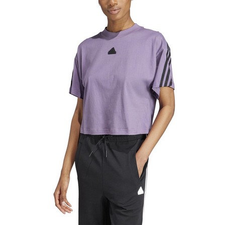 Women Future Icons 3-Stripes T-Shirt, Lilac, A701_ONE, large image number 2