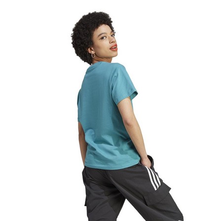 Women Adicolor Classics Trefoil T-Shirt, Blue, A701_ONE, large image number 3