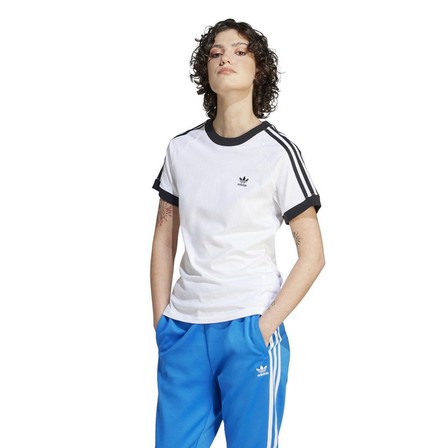 Women Adicolor Classics Slim 3-Stripes T-Shirt, White, A701_ONE, large image number 11