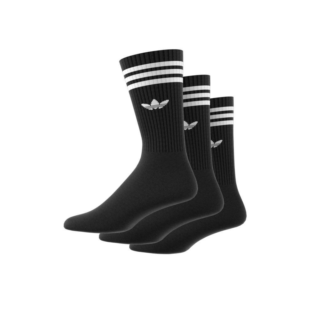 Unisex Solid Crew Socks 3 Pairs, Black, A701_ONE, large image number 8