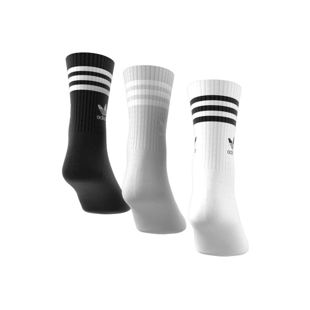 Unisex Mid Cut Crew Socks 3 Pairs, White, A701_ONE, large image number 2