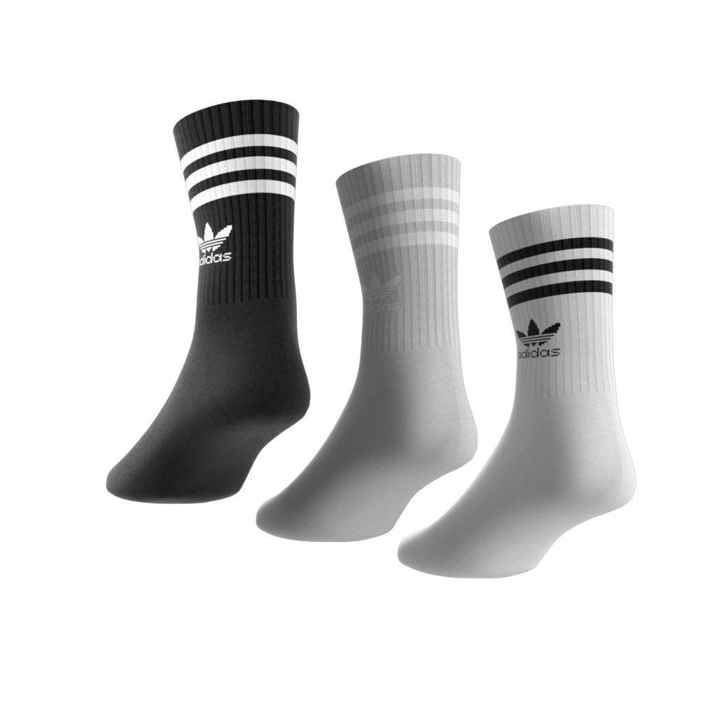 Unisex Mid Cut Crew Socks 3 Pairs, White, A701_ONE, large image number 3