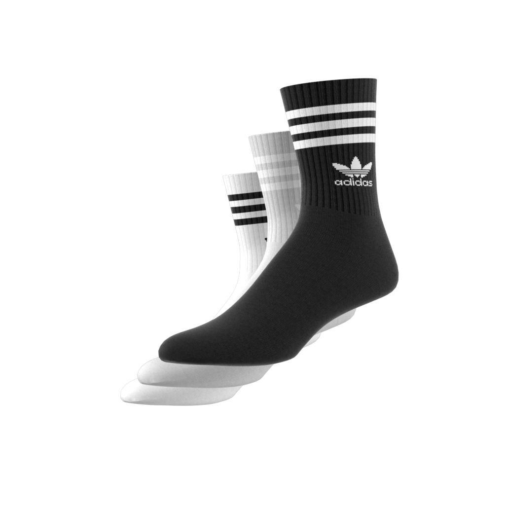 Unisex Mid Cut Crew Socks 3 Pairs, White, A701_ONE, large image number 4