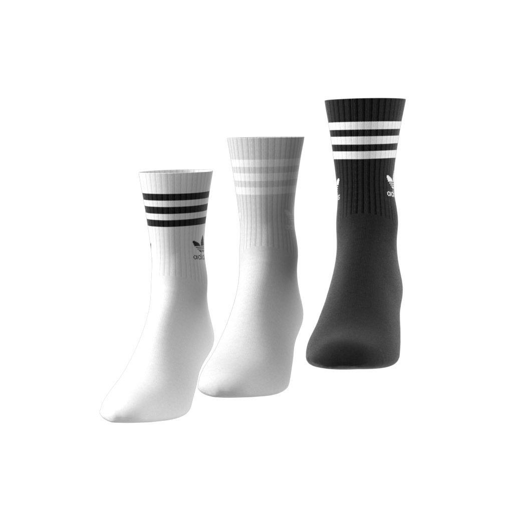 Unisex Mid Cut Crew Socks 3 Pairs, White, A701_ONE, large image number 5