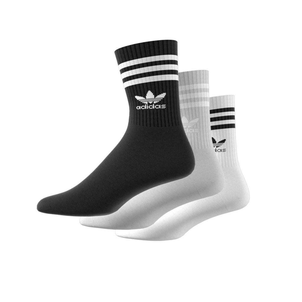 Unisex Mid Cut Crew Socks 3 Pairs, White, A701_ONE, large image number 6