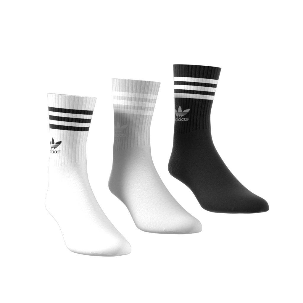 Unisex Mid Cut Crew Socks 3 Pairs, White, A701_ONE, large image number 7