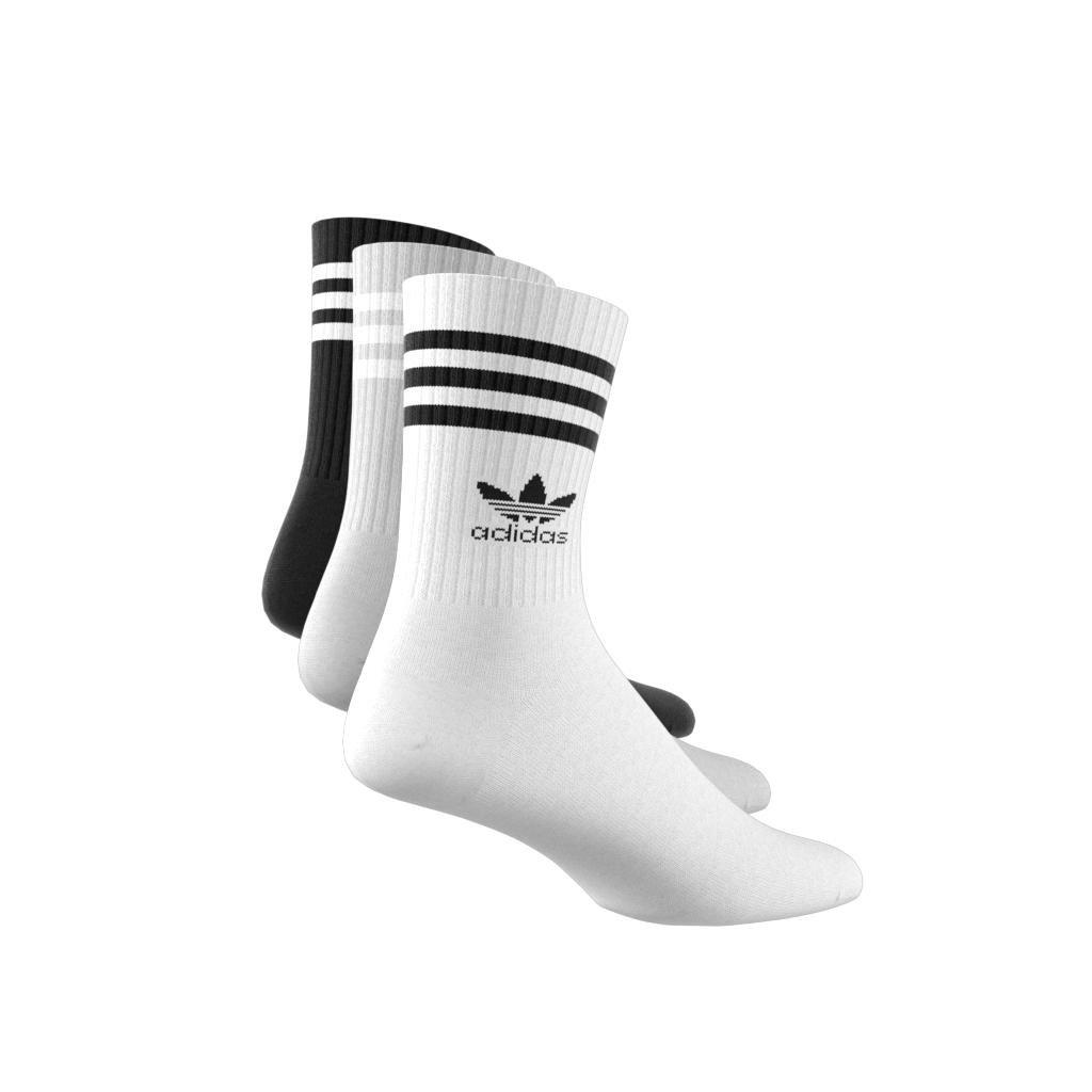 Unisex Mid Cut Crew Socks 3 Pairs, White, A701_ONE, large image number 8