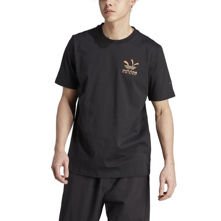 Men Graphics Fire Trefoil T-Shirt, Black, A701_ONE, large image number 1