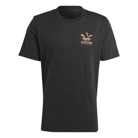 Men Graphics Fire Trefoil T-Shirt, Black, A701_ONE, large image number 2