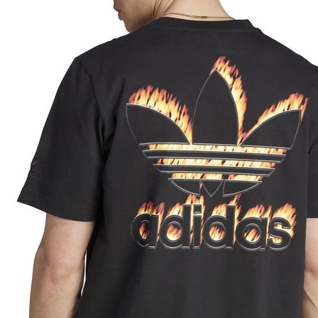 Men Graphics Fire Trefoil T-Shirt, Black, A701_ONE, large image number 5