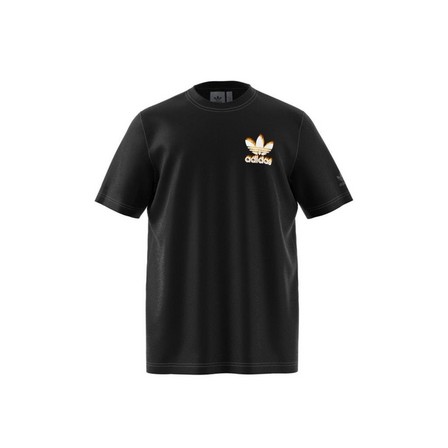 Men Graphics Fire Trefoil T-Shirt, Black, A701_ONE, large image number 9