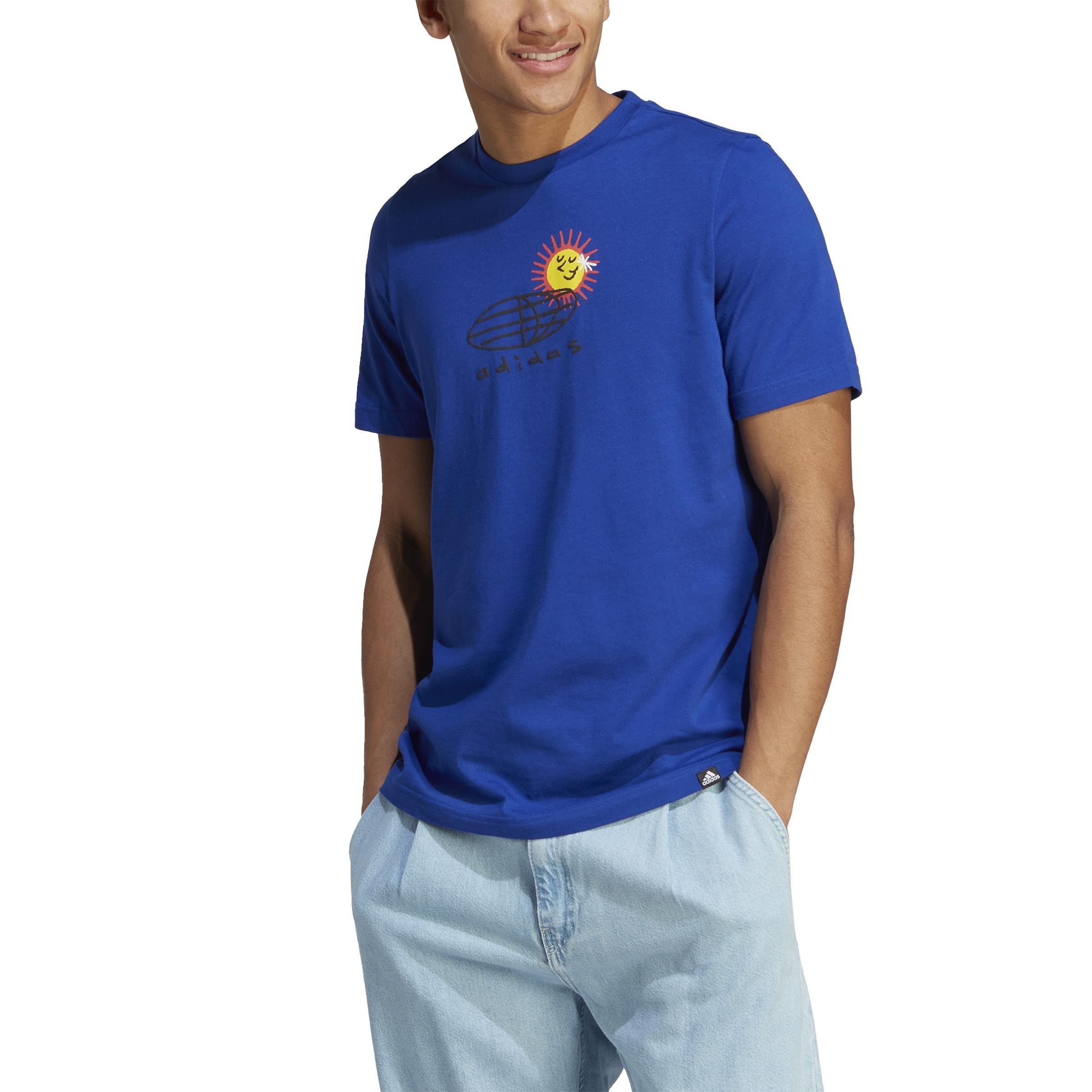 Men Sportswear Elevated Doodle Puff T-Shirt, Blue | Adidas Lebanon