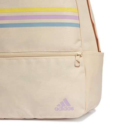 Unisex Classic Horizontal 3-Stripes Backpack, Beige, A701_ONE, large image number 5