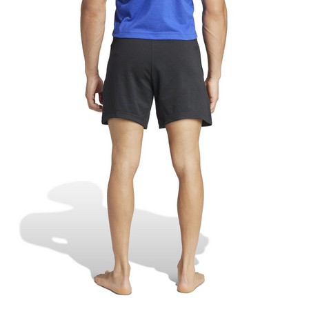 Men Yoga Training Shorts, Blue, A701_ONE, large image number 2