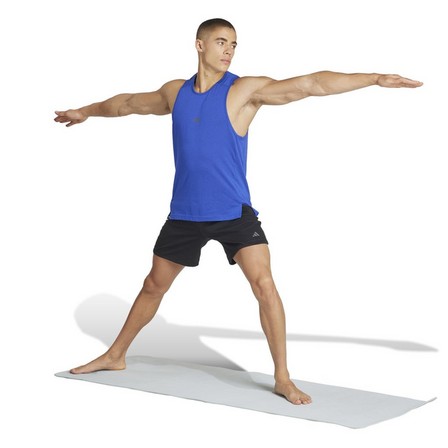 Men Yoga Training Shorts, Blue, A701_ONE, large image number 10