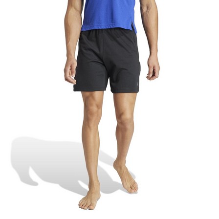Men Yoga Training Shorts, Blue, A701_ONE, large image number 11