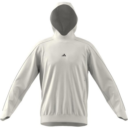Men Yoga Training Hoodie, White, A701_ONE, large image number 2