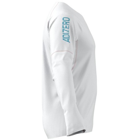 Men Adizero Running Long-Sleeve Top, White, A701_ONE, large image number 7