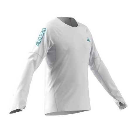 Men Adizero Running Long-Sleeve Top, White, A701_ONE, large image number 14