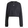 Women Power Aeroready Crop Cover-Up Sweatshirt, Black, A701_ONE, thumbnail image number 2