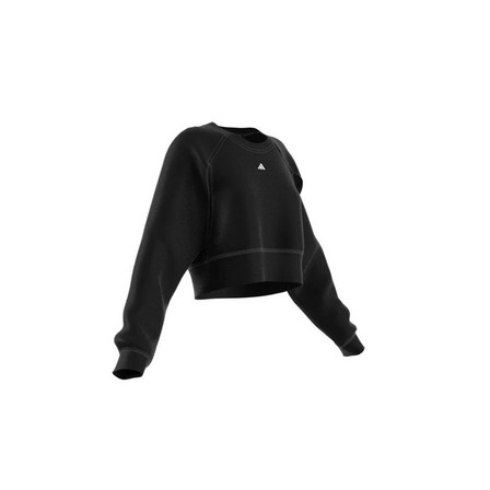 Women Power Aeroready Crop Cover-Up Sweatshirt, Black, A701_ONE, large image number 12