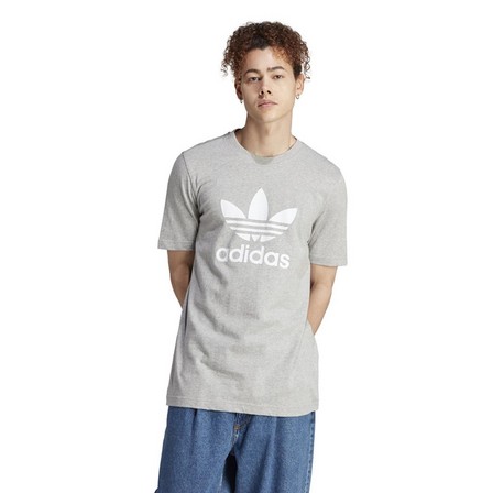 Men Adicolor Classics Trefoil T-Shirt, Grey, A701_ONE, large image number 1