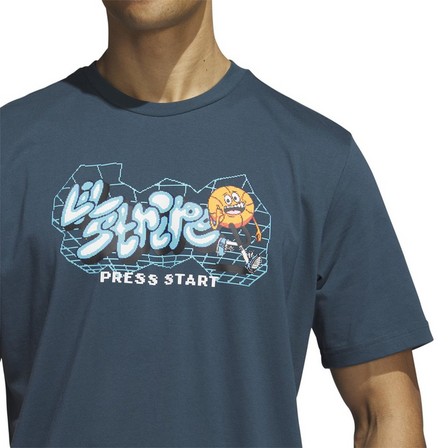 Men Metaverse Gaming Lil Stripe T-Shirt, Navy, A701_ONE, large image number 4