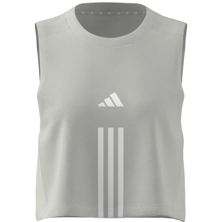 Women Train Essentials 3-Stripes Crop Tank Top, Grey, A701_ONE, large image number 12