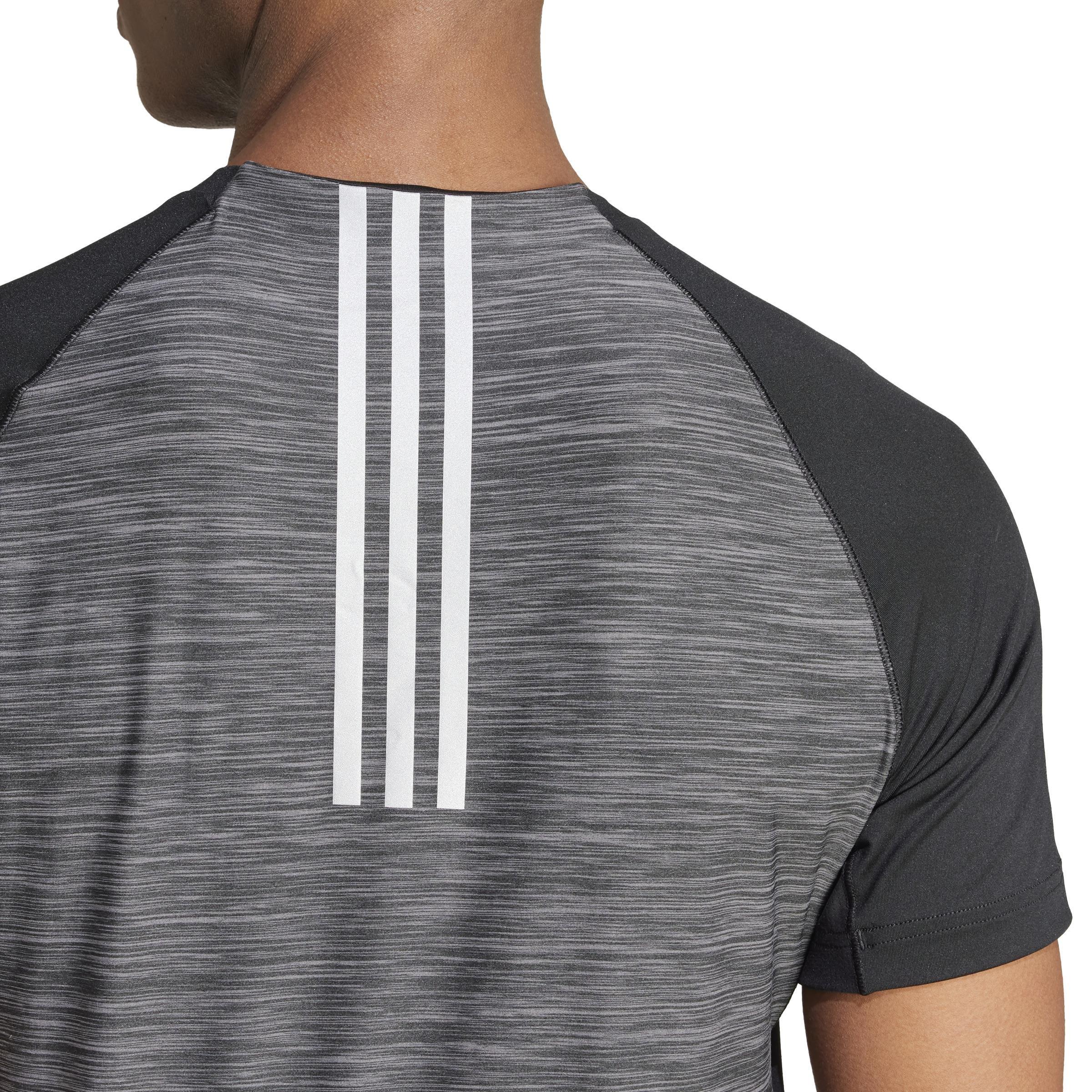 Adidas Gym+ Training 3-Stripes T-Shirt, Black, A701_ONE, large image number 4