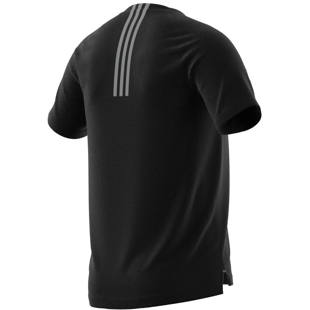 Adidas Gym+ Training 3-Stripes T-Shirt, Black, A701_ONE, large image number 7