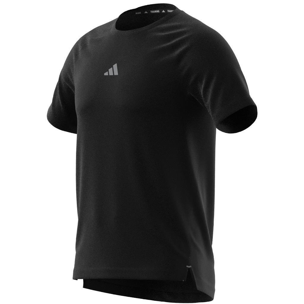 Adidas Gym+ Training 3-Stripes T-Shirt, Black, A701_ONE, large image number 10