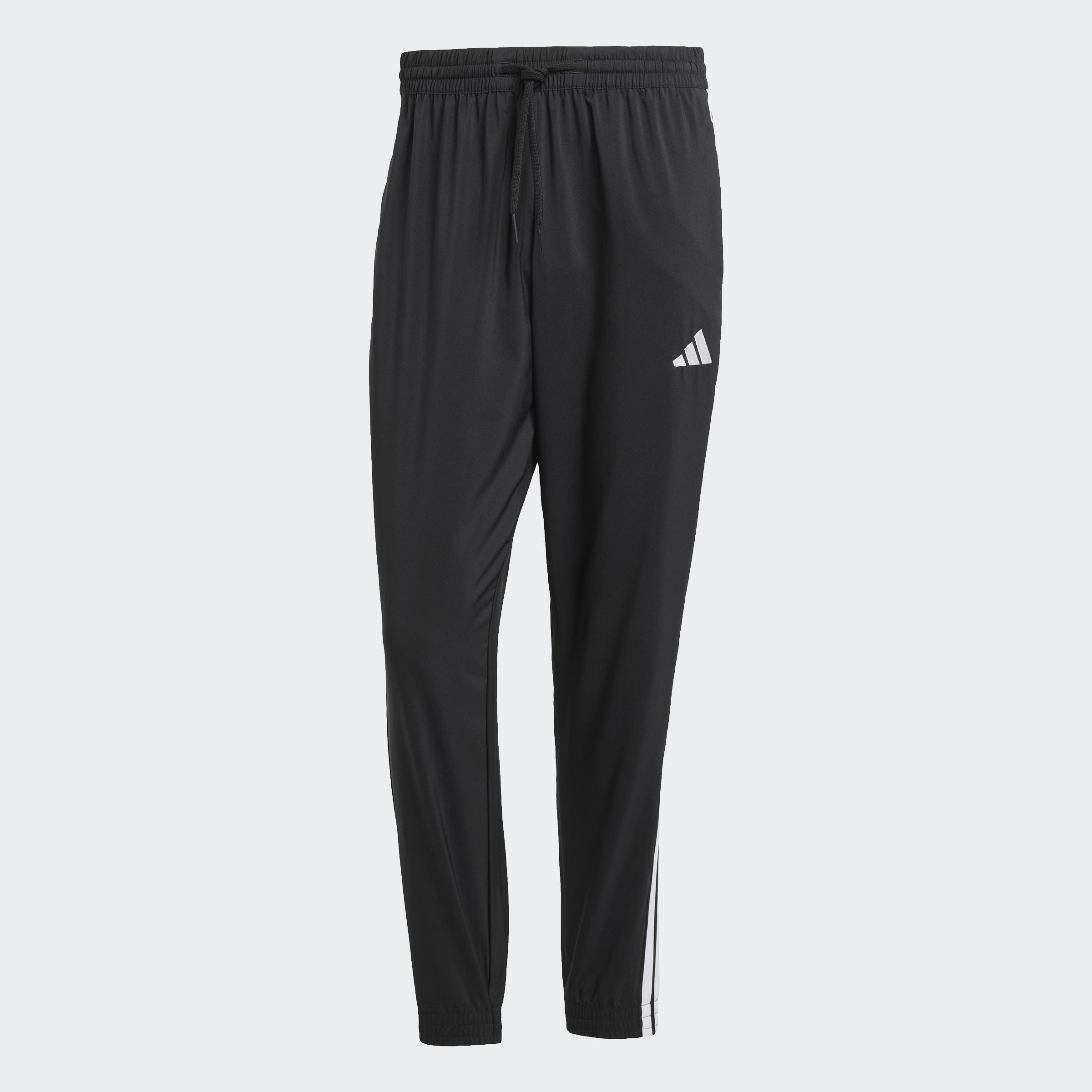 Essentials 3-Stripes Woven Joggers, Black, A701_ONE, medium