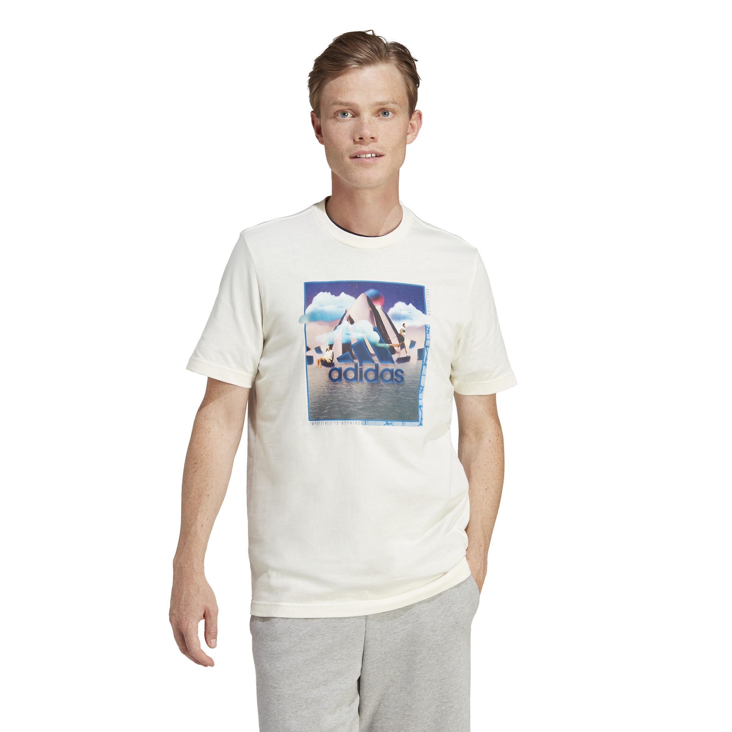 Men Landscape Badge Graphic T-Shirt, White, A701_ONE, large image number 0