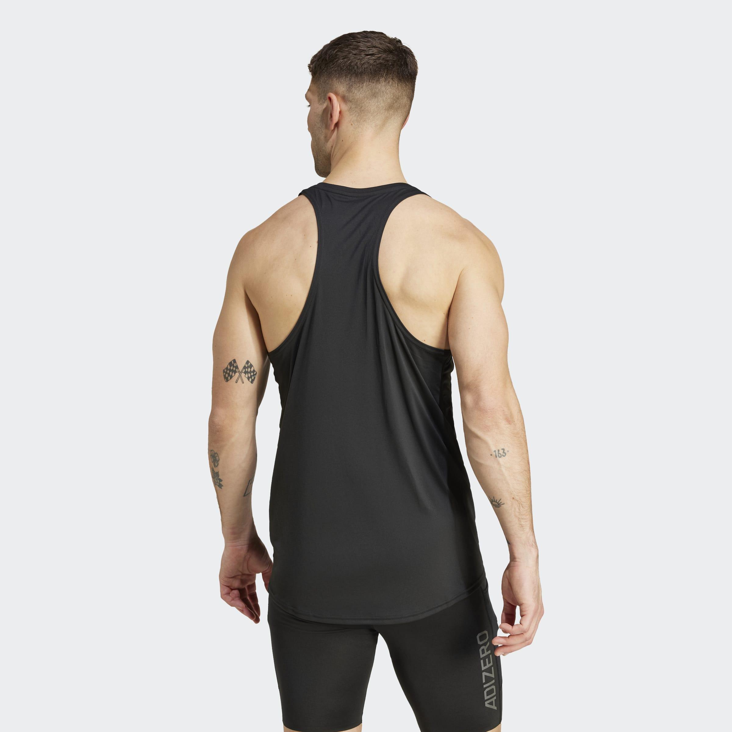 Adizero Essentials Running Tank Top, Black, A701_ONE, large image number 3