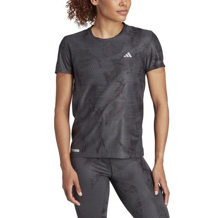Women Ultimate Adidas All-Over Print T-Shirt, Black, A701_ONE, large image number 2